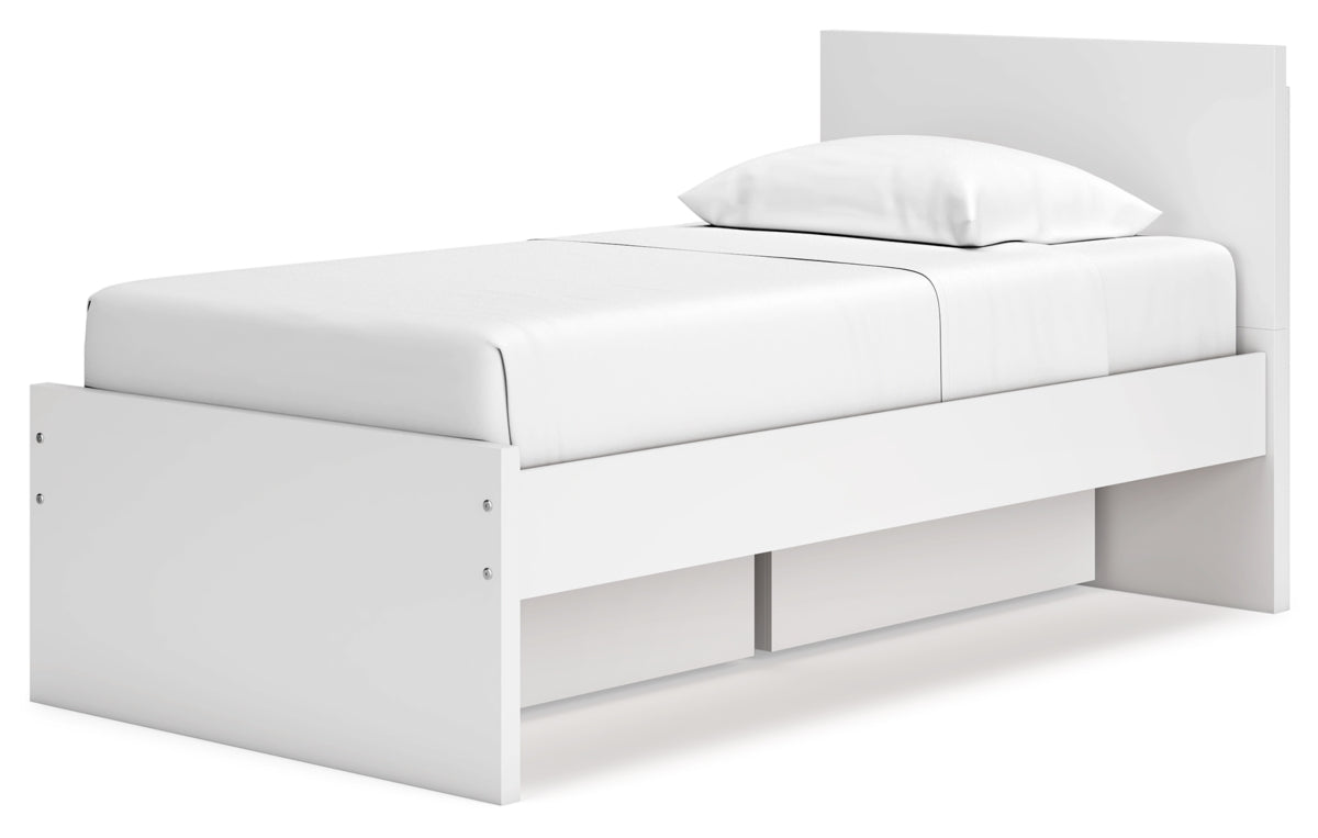 Onita Twin Panel Platform Bed with 1 Side Storage