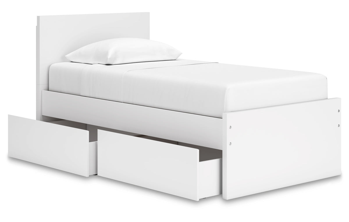 Onita Twin Panel Platform Bed with 1 Side Storage