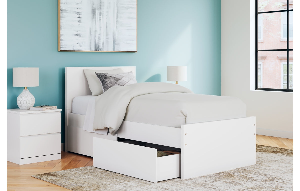 Onita Twin Panel Platform Bed with 1 Side Storage