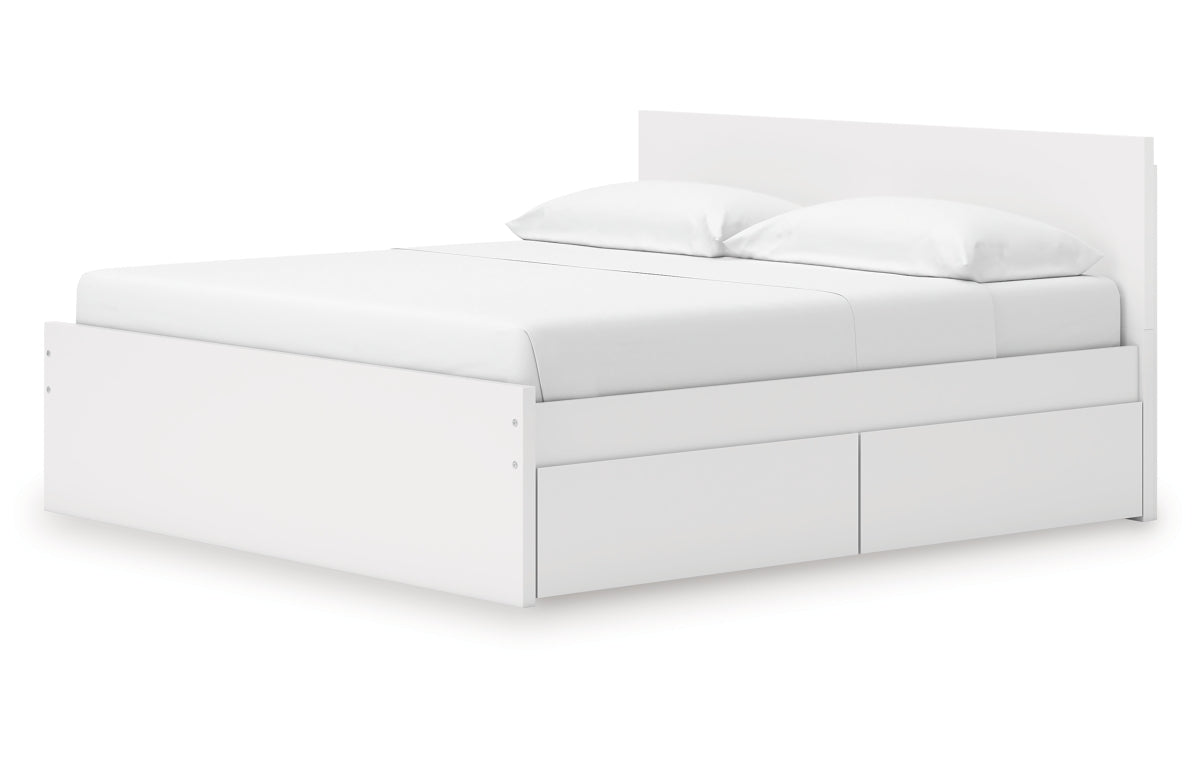 Onita King Panel Platform Bed with 2 Side Storage