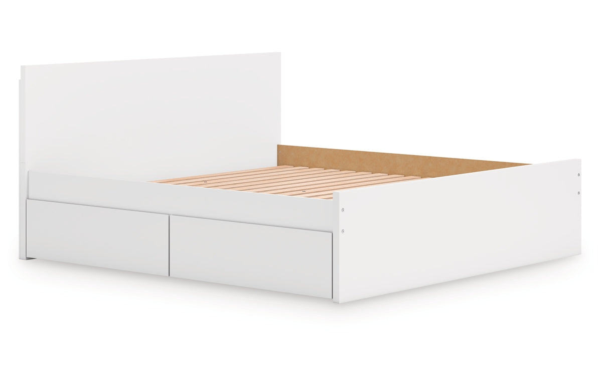 Onita King Panel Platform Bed with 2 Side Storage