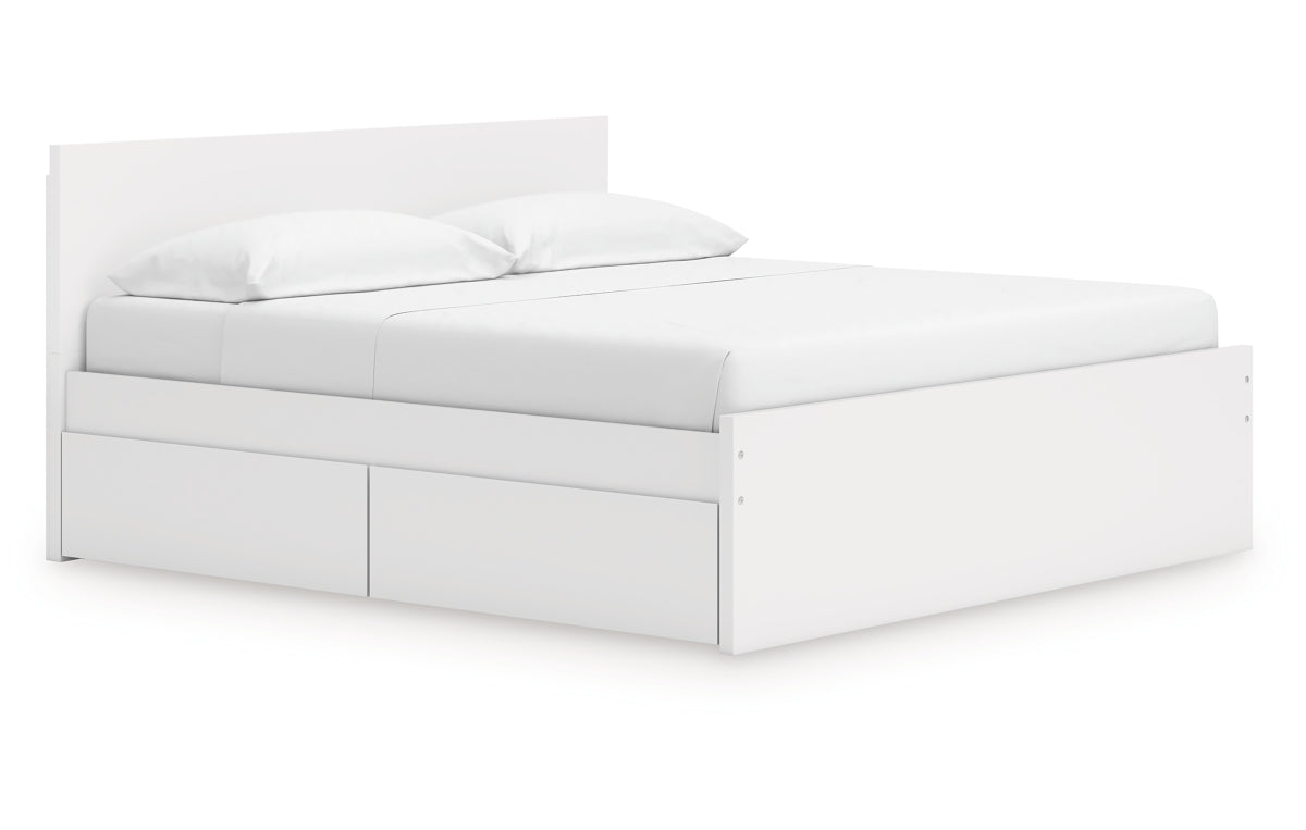 Onita King Panel Platform Bed with 2 Side Storage
