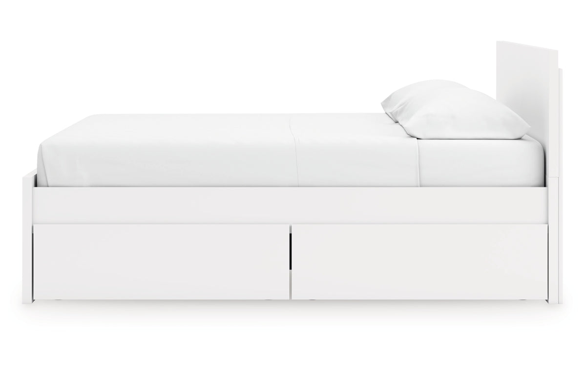 Onita King Panel Platform Bed with 2 Side Storage