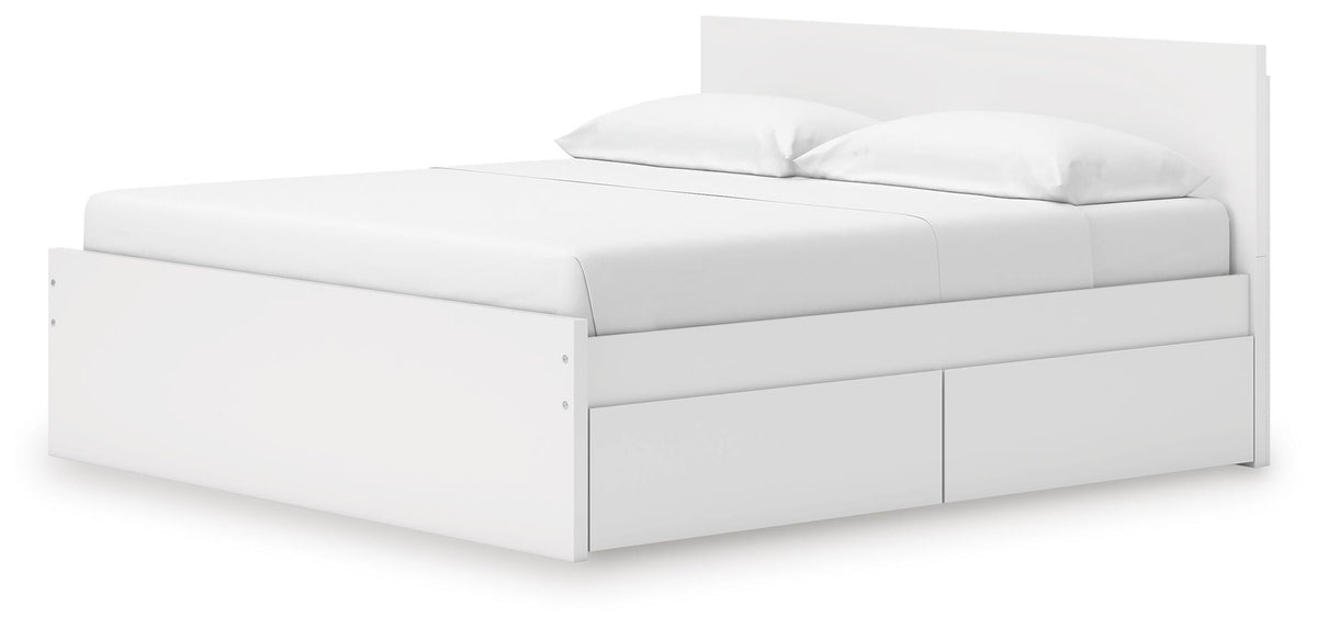 Onita King Panel Platform Bed with 2 Side Storage