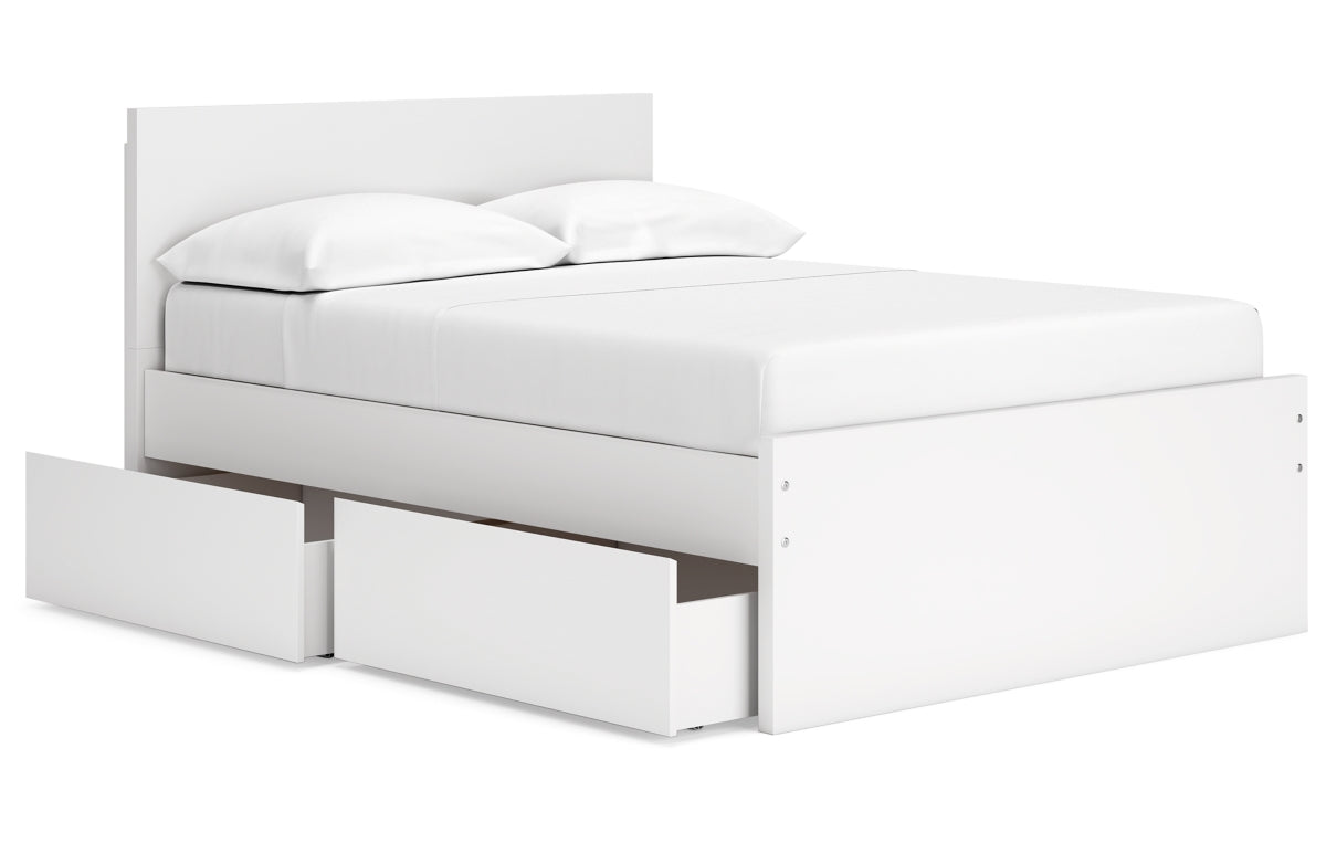 Onita Full Panel Platform Bed with 1 Side Storage