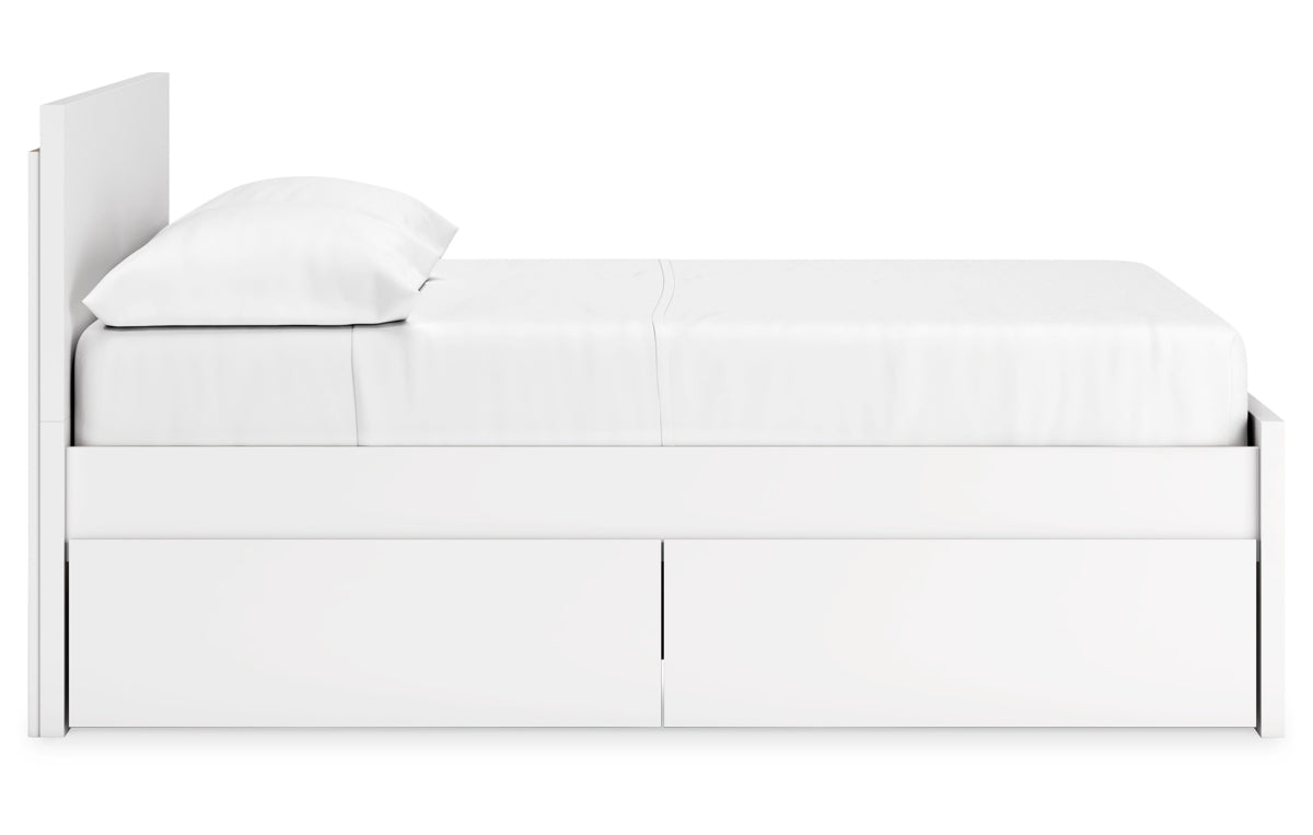 Onita Full Panel Platform Bed with 1 Side Storage
