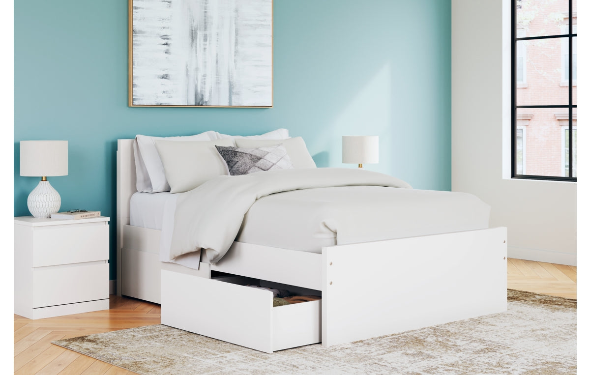 Onita Full Panel Platform Bed with 2 Side Storage