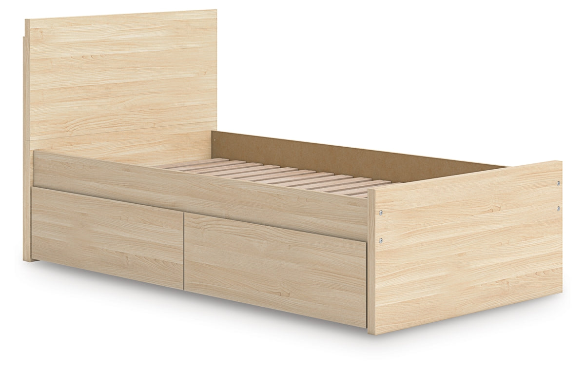 Onita Twin Panel Platform Bed with 1 Side Storage