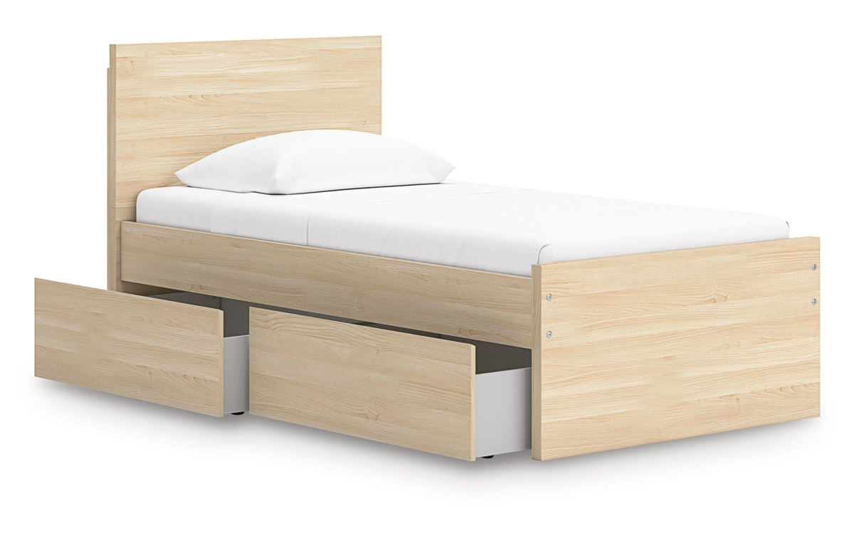Onita Twin Panel Platform Bed with 1 Side Storage