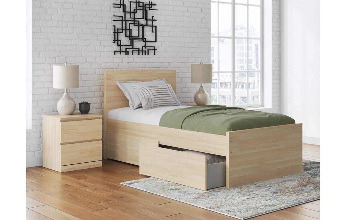 Onita Twin Panel Platform Bed with 1 Side Storage