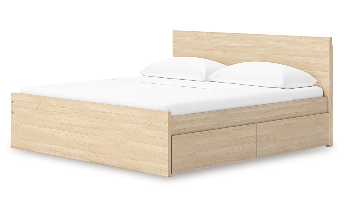 Onita King Panel Platform Bed with 2 Side Storage