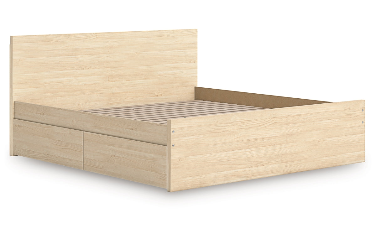 Onita King Panel Platform Bed with 2 Side Storage