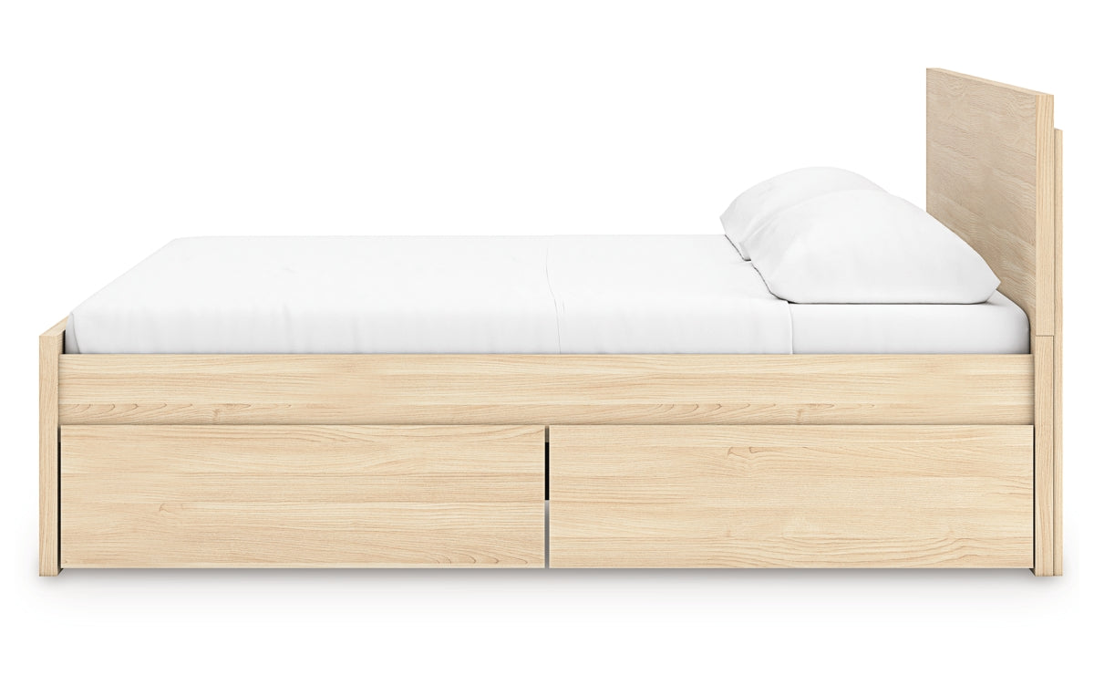 Onita King Panel Platform Bed with 2 Side Storage