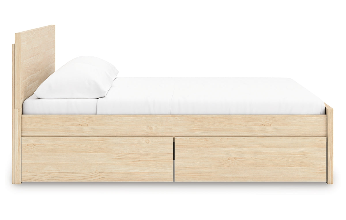 Onita King Panel Platform Bed with 2 Side Storage