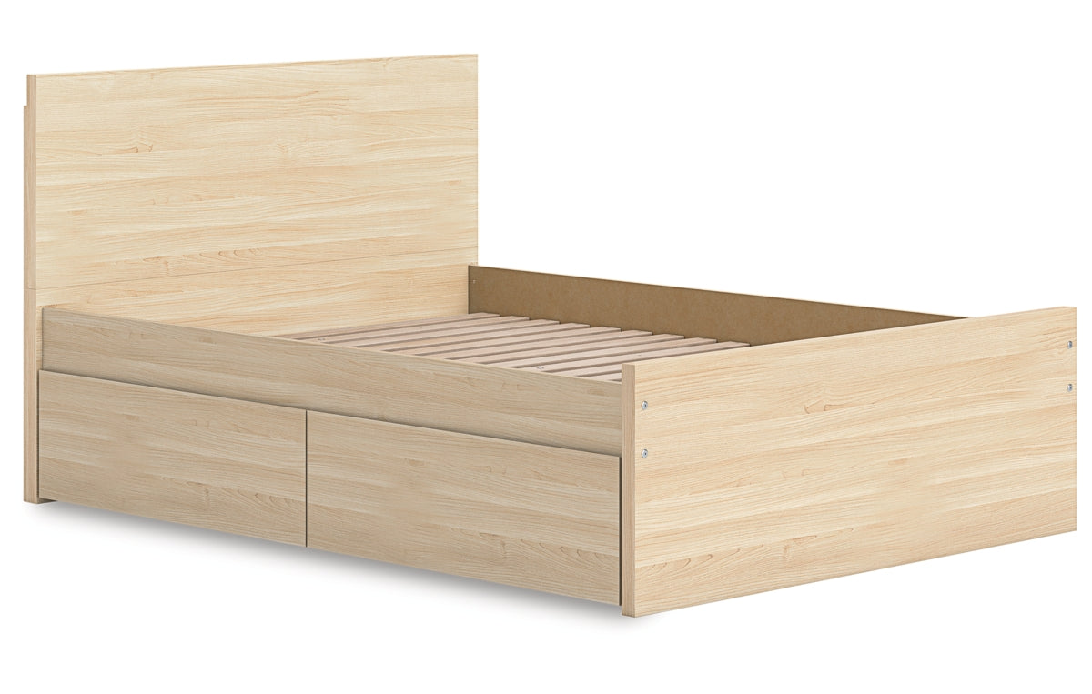 Onita Full Panel Platform Bed with 1 Side Storage