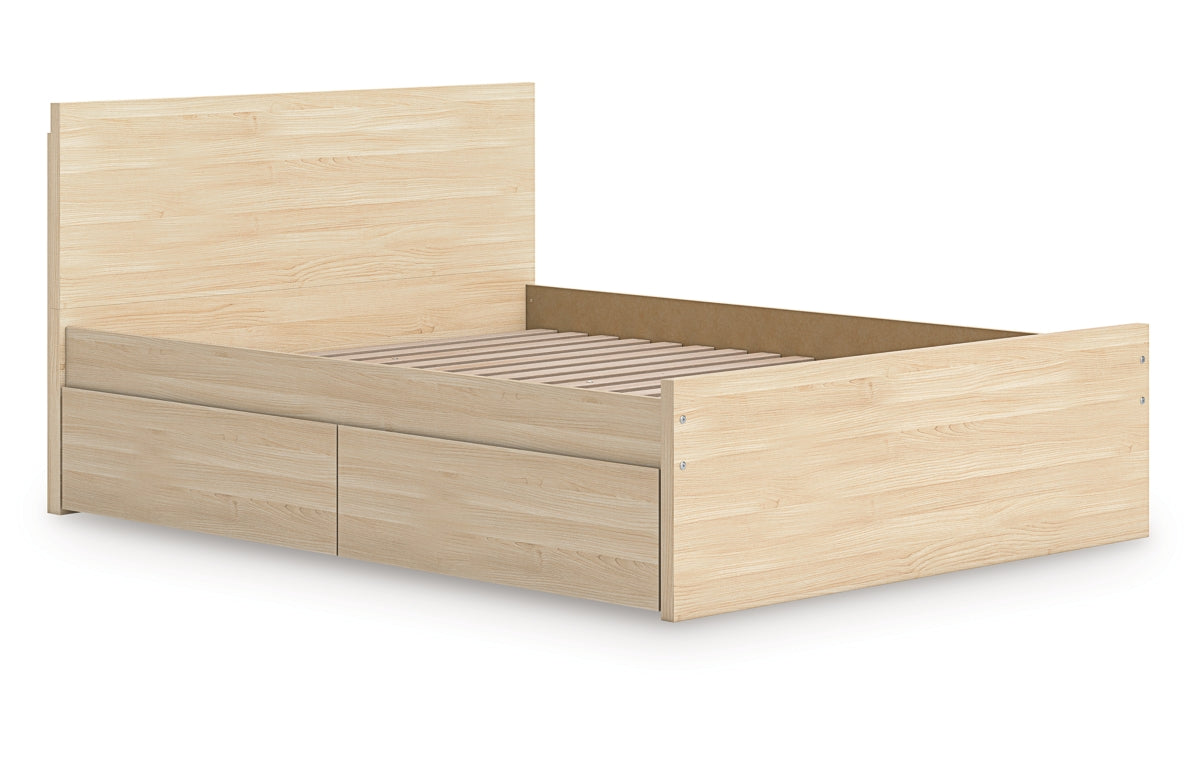 Onita Full Panel Platform Bed with 2 Side Storage