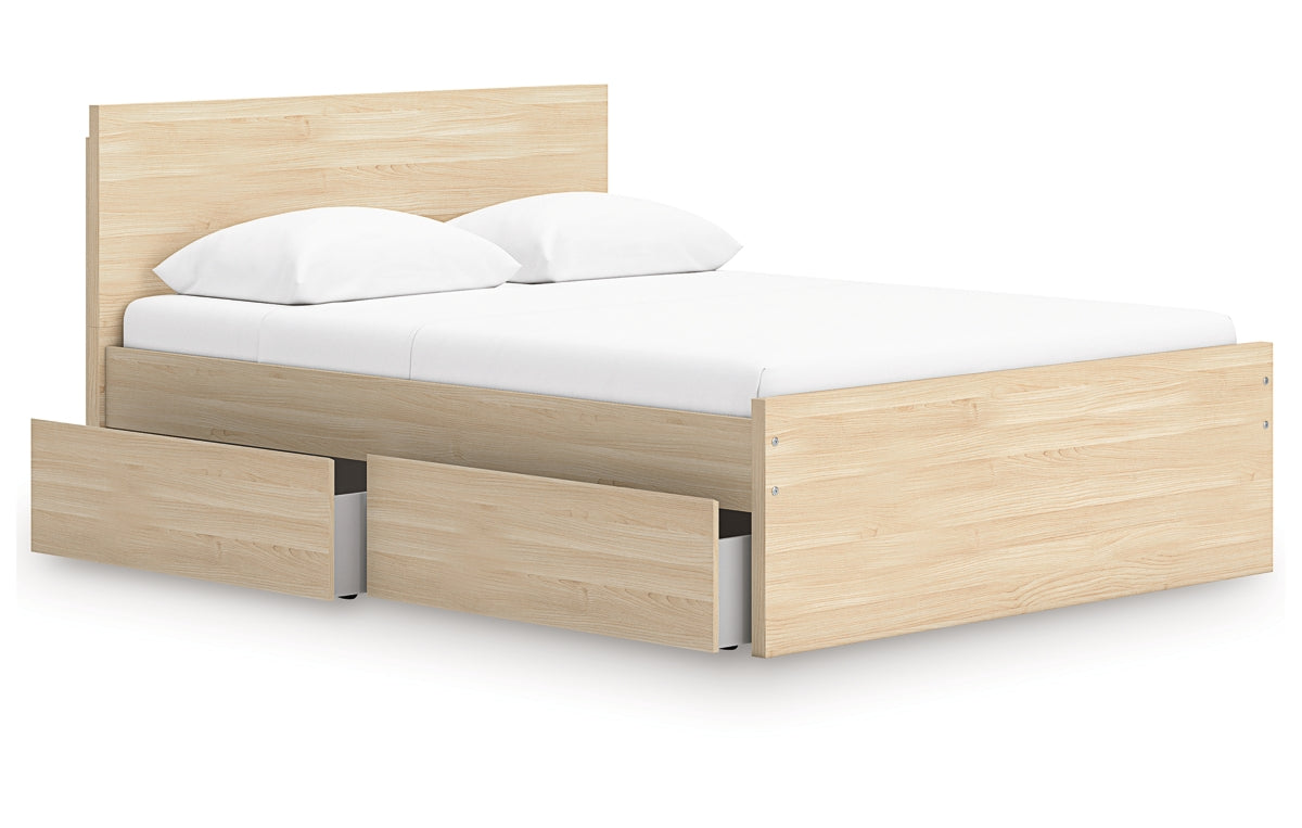 Onita Full Panel Platform Bed with 2 Side Storage