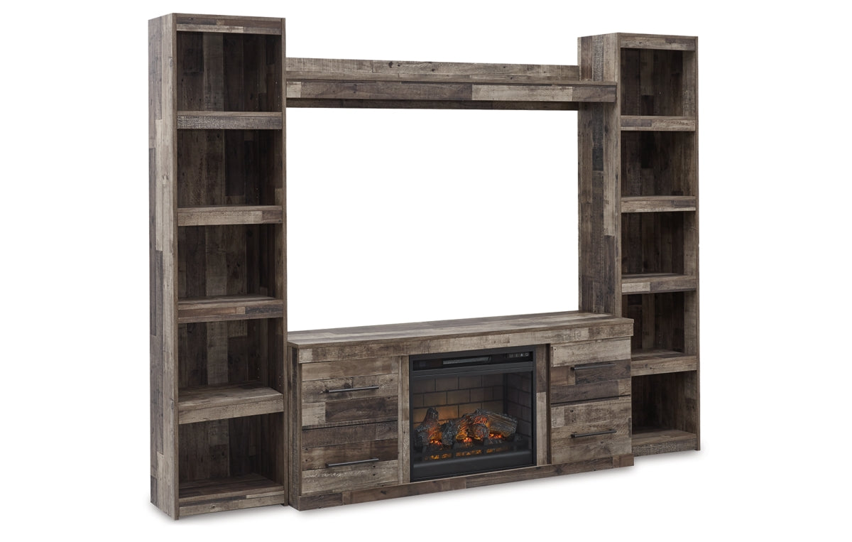 Derekson 4-Piece Entertainment Center with Electric Fireplace