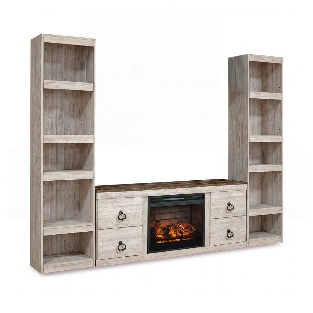 Willowton 3-Piece Entertainment Center with Electric Fireplace