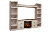 Willowton 4-Piece Entertainment Center with Electric Fireplace