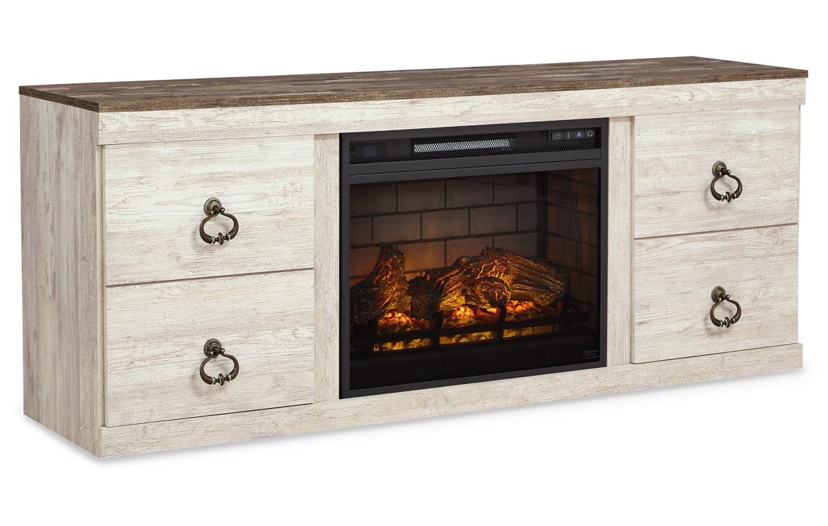 Willowton 4-Piece Entertainment Center with Electric Fireplace