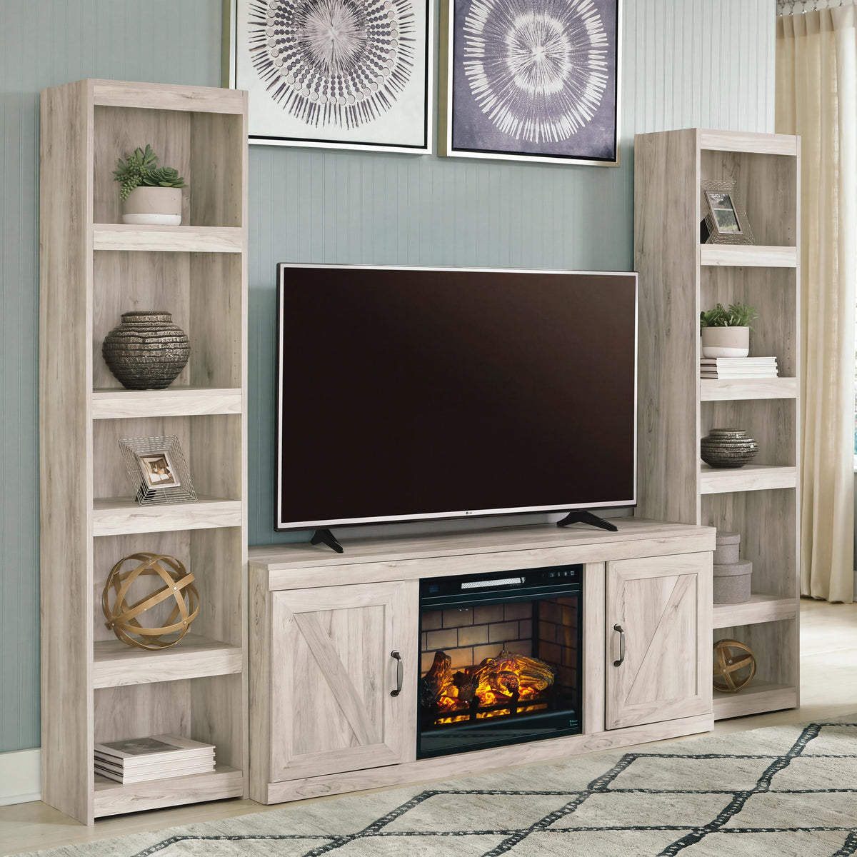 Bellaby 3-Piece Entertainment Center with Electric Fireplace