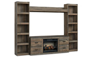 Trinell 4-Piece Entertainment Center with Electric Fireplace