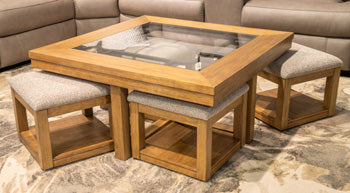 Wittenmyer Coffee Table with 4 Stools (Set of 5)