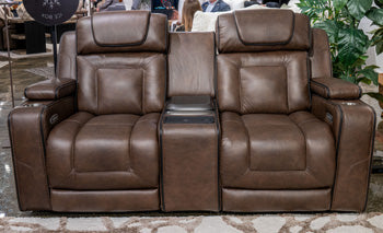 Mestrino Power Reclining Loveseat with Fridge Cooler