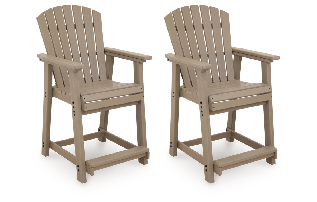 Seacliff Beach Outdoor Counter Height Bar Stool (Set of 2)