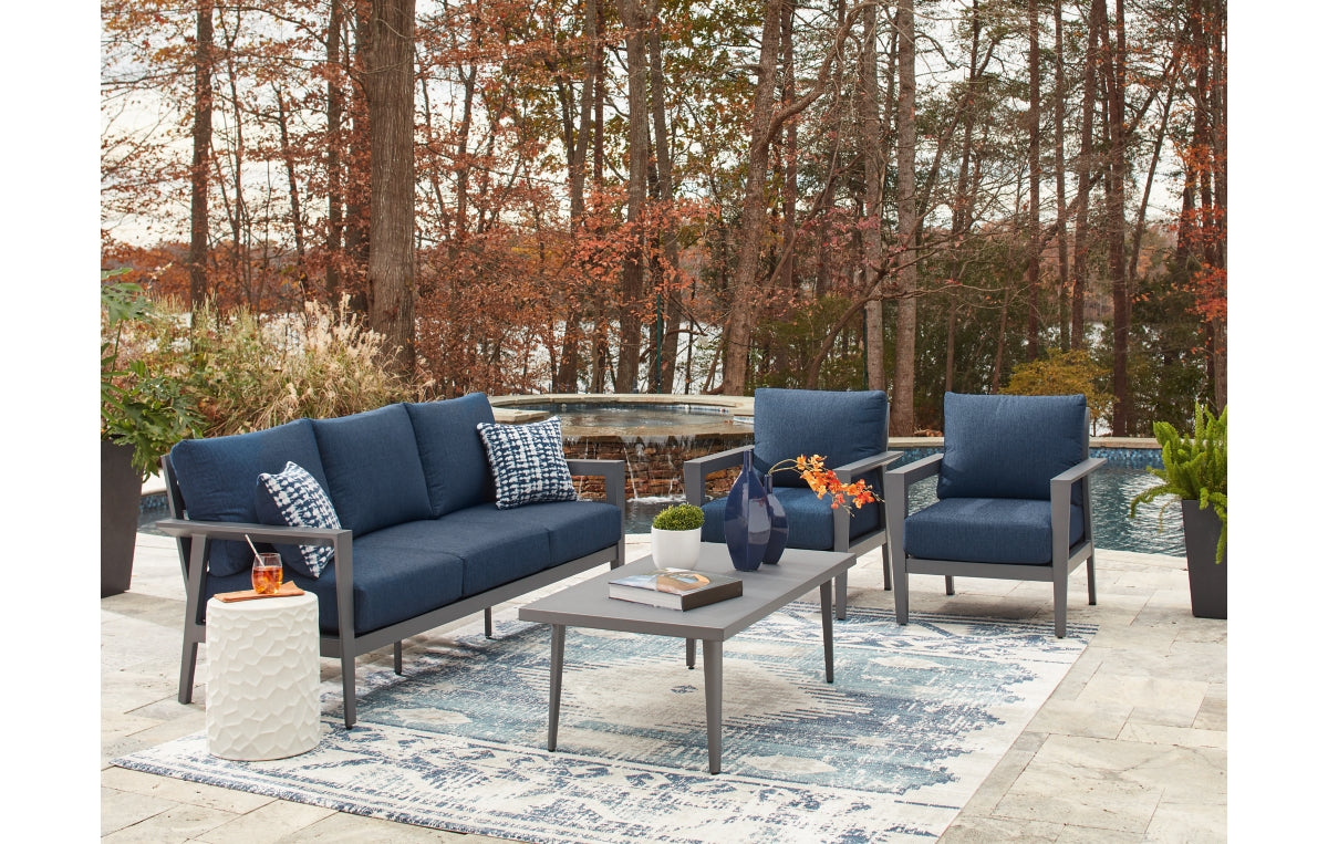 Gali Outdoor Sofa/Chairs/Table Set (Set of 4)
