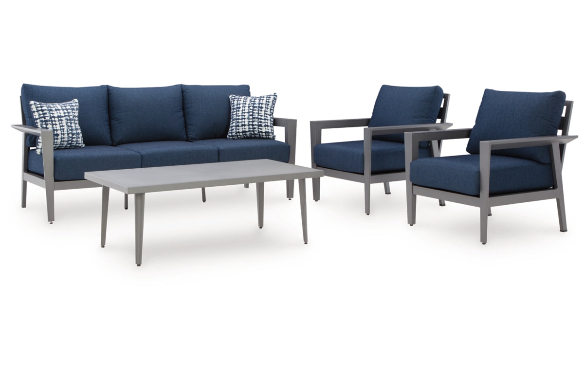 Gali Outdoor Sofa/Chairs/Table Set (Set of 4)