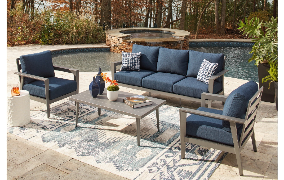 Gali Outdoor Sofa/Chairs/Table Set (Set of 4)