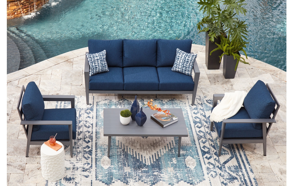 Gali Outdoor Sofa/Chairs/Table Set (Set of 4)