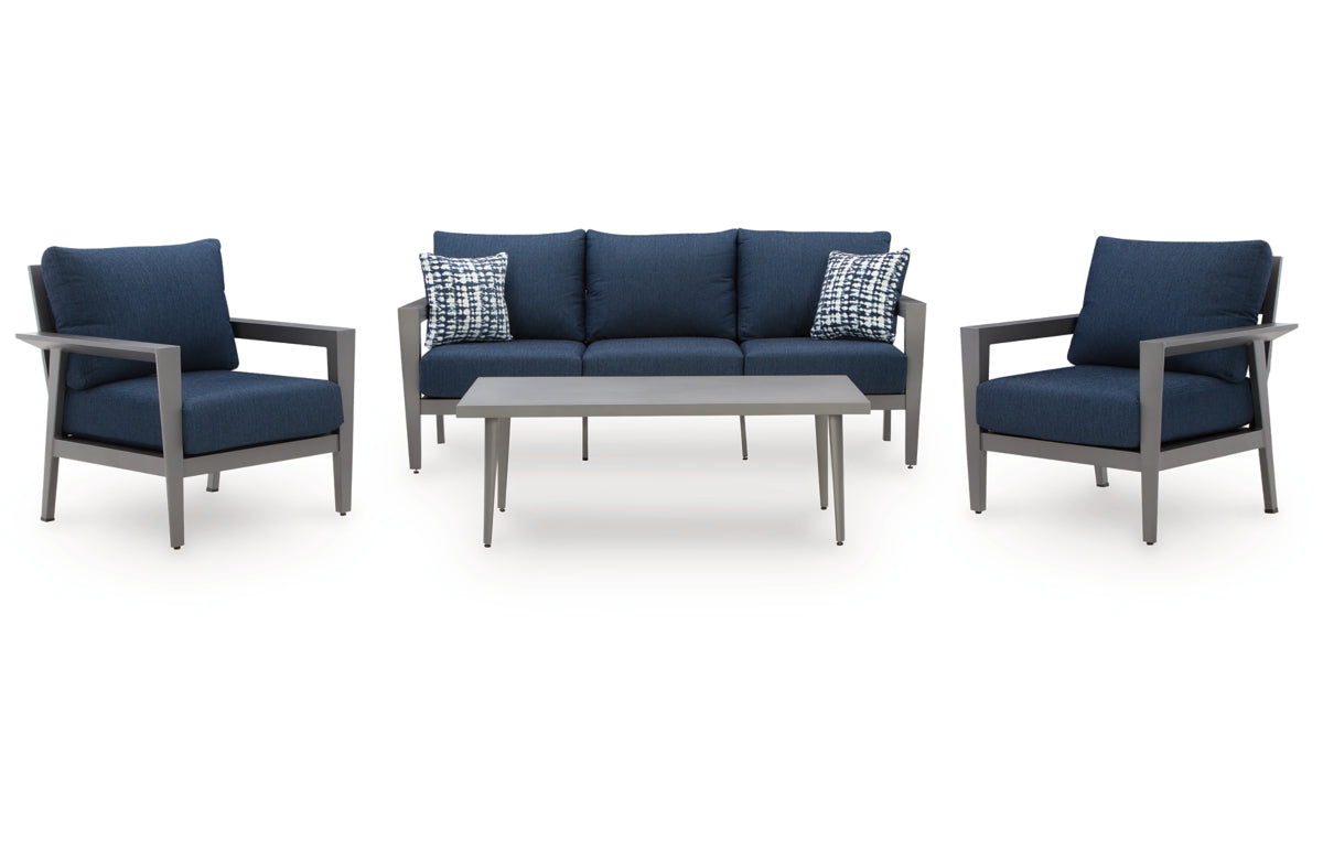 Gali Outdoor Sofa/Chairs/Table Set (Set of 4)