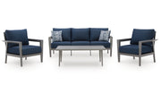 Gali Outdoor Sofa/Chairs/Table Set (Set of 4)