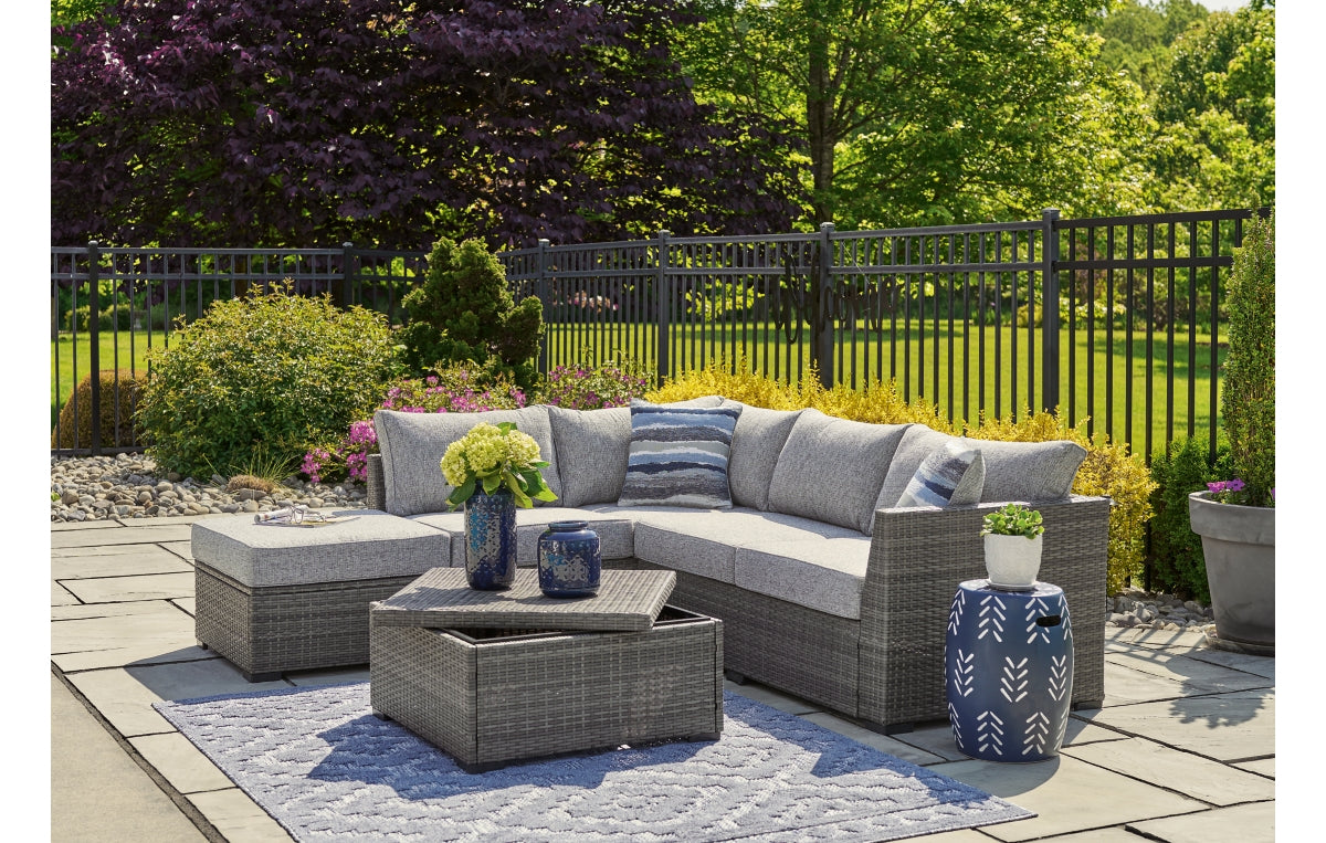 Petal Road Outdoor Loveseat Sectional/Ottoman/Table Set (Set of 4)