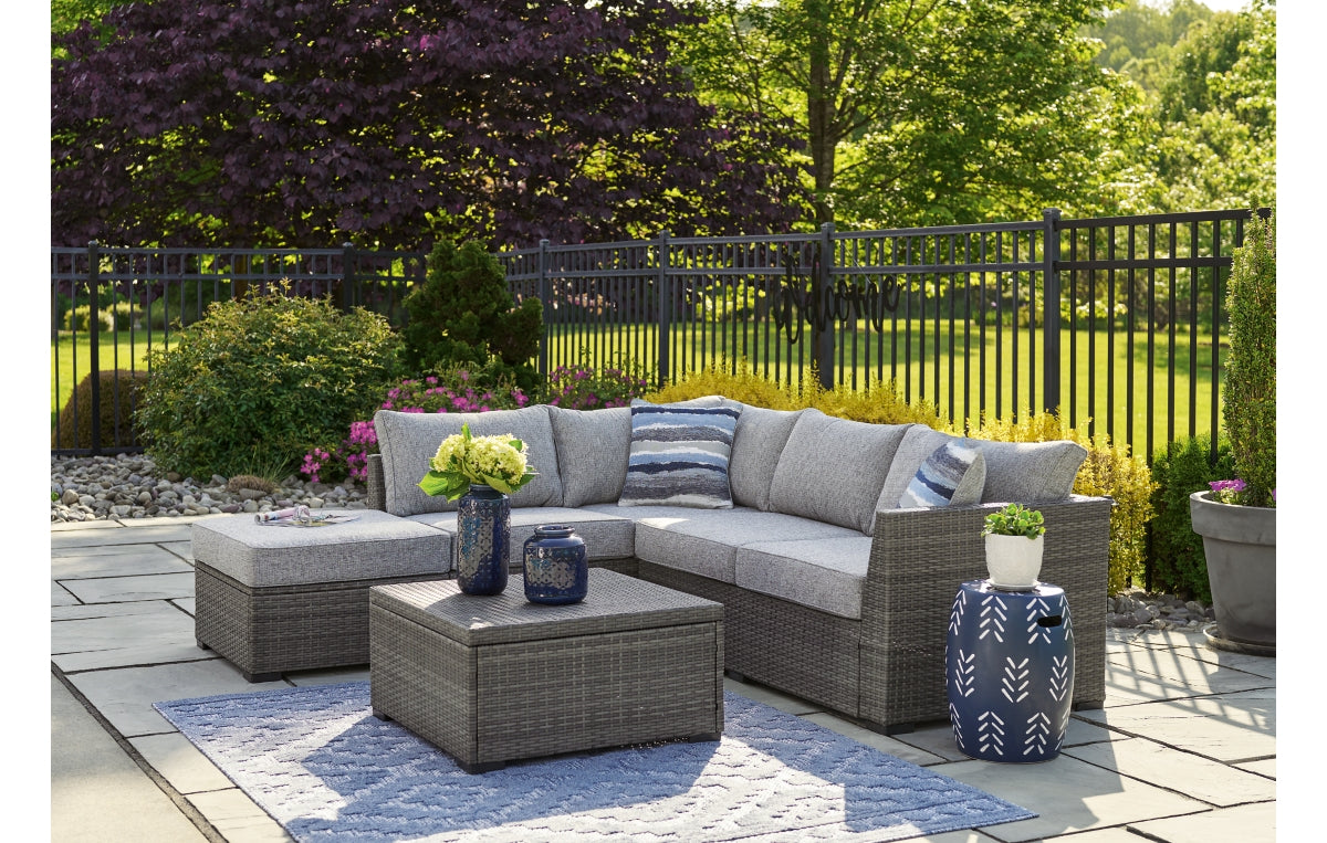 Petal Road Outdoor Loveseat Sectional/Ottoman/Table Set (Set of 4)