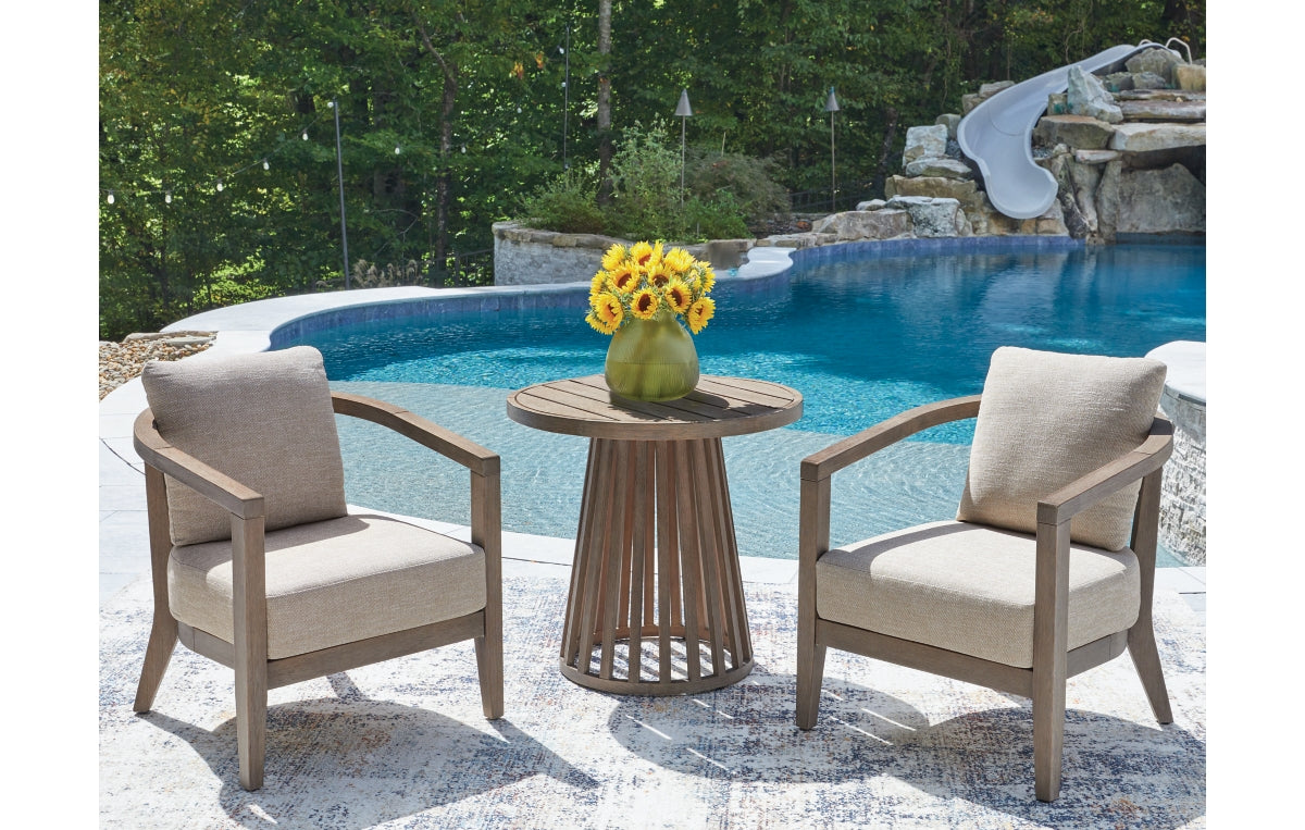 Joy Lagoon Outdoor Chairs with Cushions/Table (Set of 3)