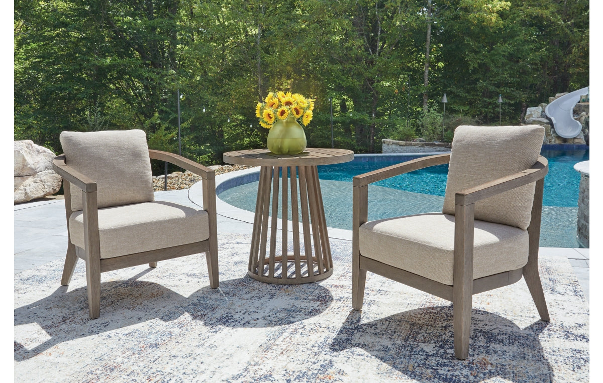 Joy Lagoon Outdoor Chairs with Cushions/Table (Set of 3)