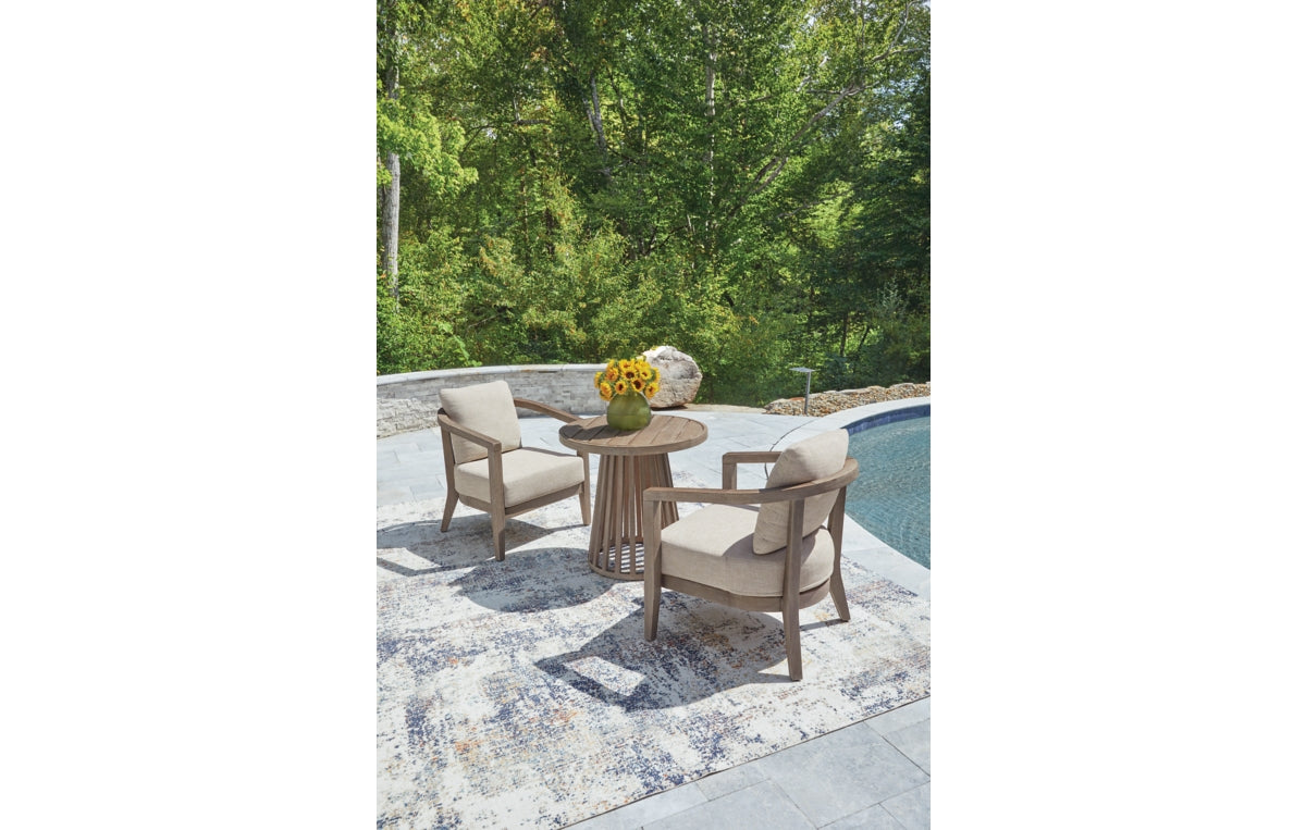 Joy Lagoon Outdoor Chairs with Cushions/Table (Set of 3)