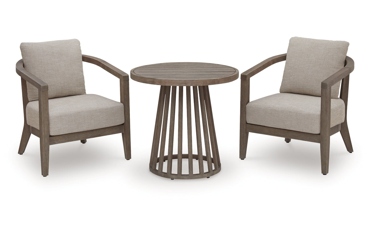 Joy Lagoon Outdoor Chairs with Cushions/Table (Set of 3)
