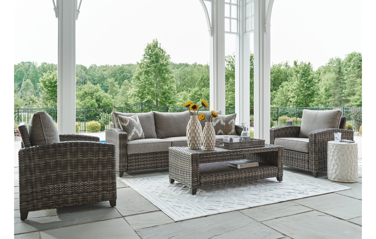 Oasis Court Outdoor Sofa/Chairs/Table Set (Set of 4)