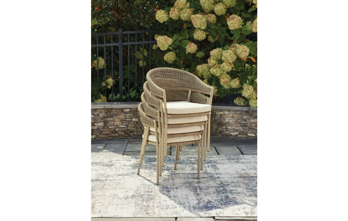 Orchard Beach Outdoor Arm Chair with Cushion (Set of 4)