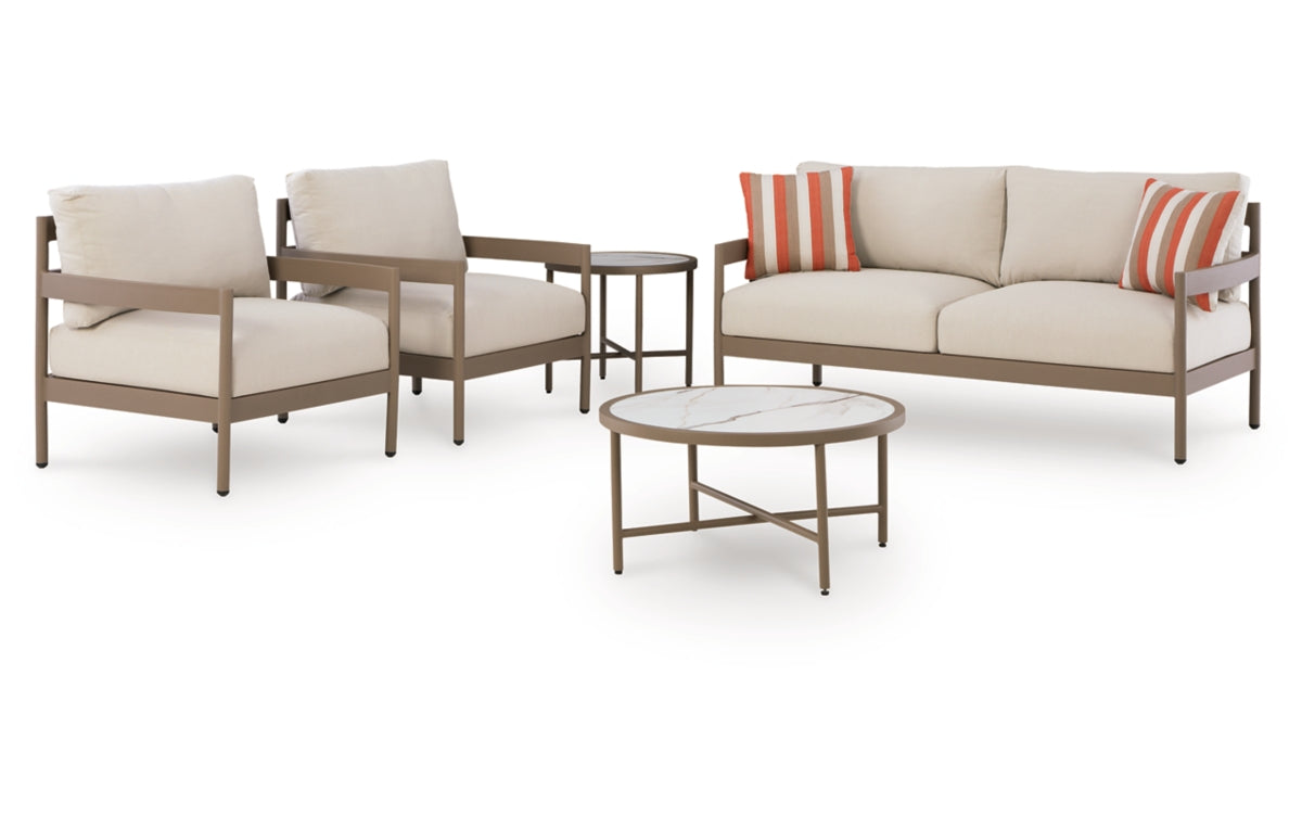 Bluff Trail Outdoor Love/Chairs/Tables Set (Set of 5)
