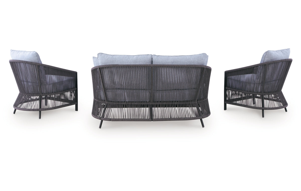 Bridges Beach Outdoor Love/Chairs/Table Set (Set of 4)