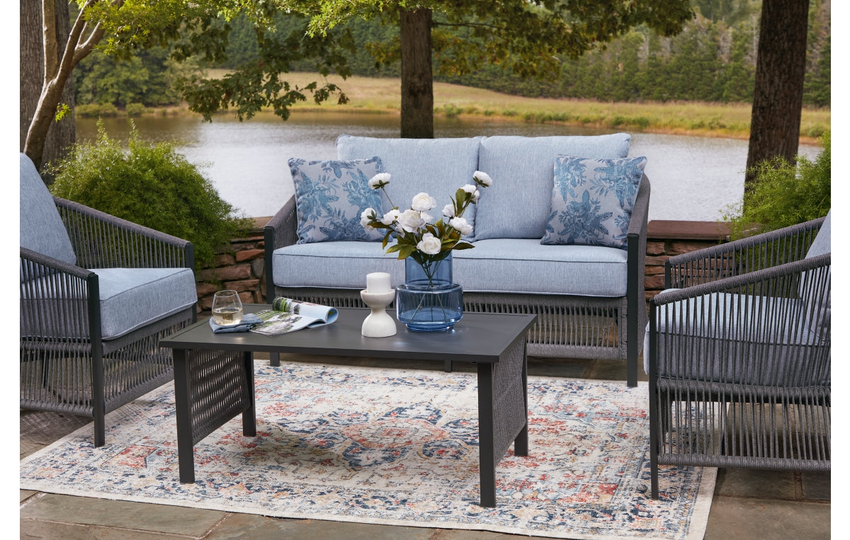Bridges Beach Outdoor Love/Chairs/Table Set (Set of 4)