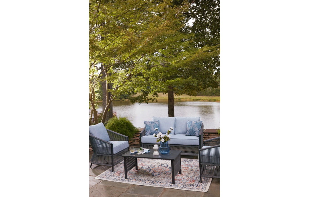 Bridges Beach Outdoor Love/Chairs/Table Set (Set of 4)