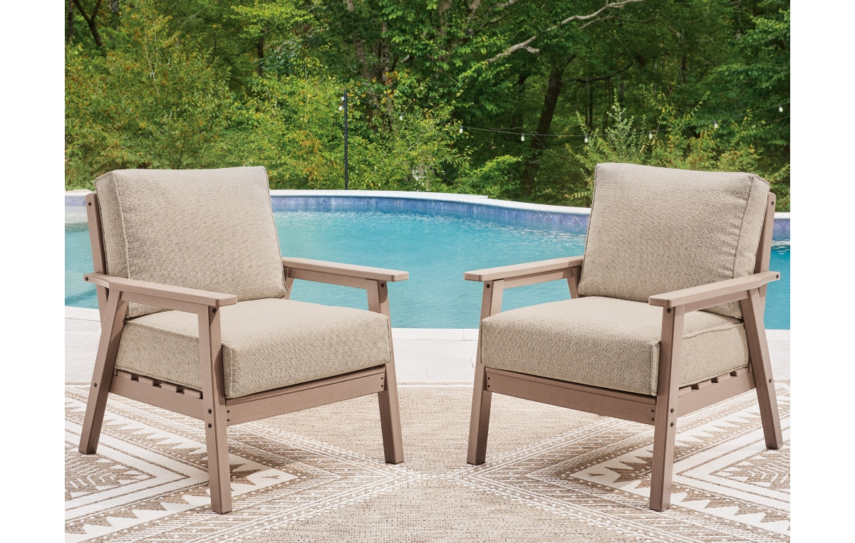Grover Beach Outdoor Lounge Chair with Cushion (Set of 2)