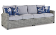 Naples Beach Outdoor Right and Left-arm Facing Loveseat with Cushion (Set of 2)